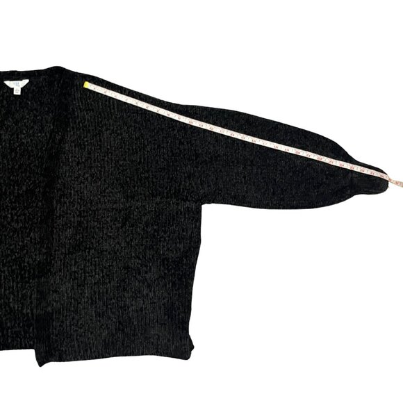 Time and Tru Black Open Front Cardigan Women's Size L Cozy Casual Knit Sweater - Picture 9 of 12